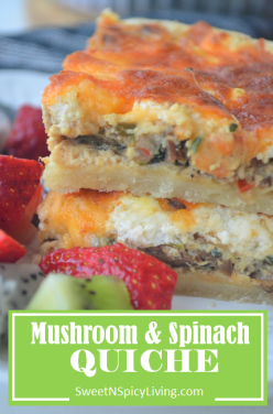 Mushroom and Spinach Quiche